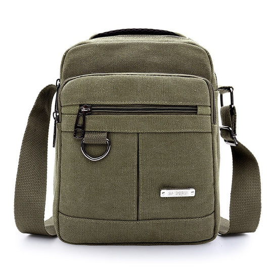 Bolsa Mensajero de Lona Multisección con Bandolera Única para Hombre - Image 8