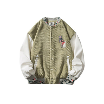 Chaqueta de Contraste con Bordado para Parejas Estudiantes - Image 18