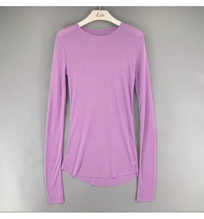 Blusa Semitransparente de Manga Larga en Colores Sólidos - Image 27
