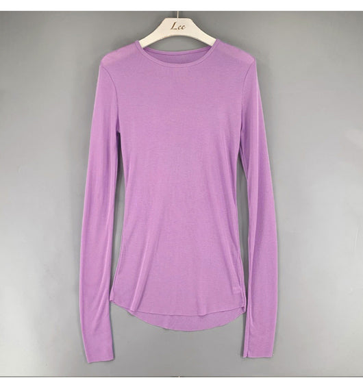 Blusa Semitransparente de Manga Larga en Colores Sólidos - Image 27