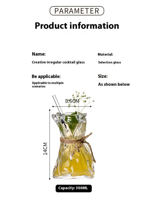Vaso de Cristal Transparente con Diseño Origami - Image 2