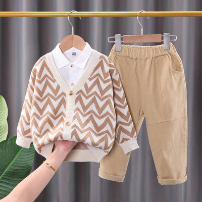 Cardigan con Solapa Estilo Onda para Niños y Niñas - Image 2