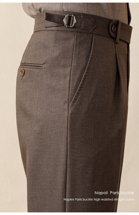 Pantalón de Vestir Cintura Alta Hombre Primavera Verano Corte Recto - Image 11
