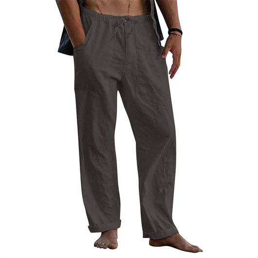 Pantalones de Lino Holgados con Cordón para Hombre - Image 6