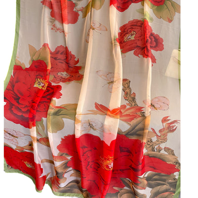 Pañuelo de Seda Peonía Largo para Mujer con Protección Solar - Image 5