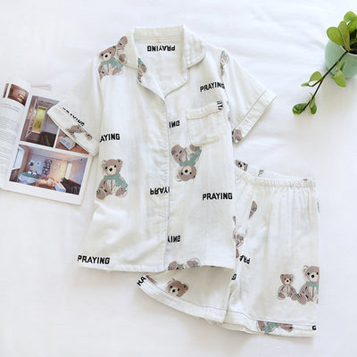 Pijama Corto para Parejas - Conjunto de Casa Cómodo para Primavera y Otoño - Image 3