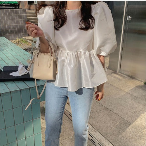 Blusa Retro Rejuvenecedora para Mujer Talla Pequeña - Image 5