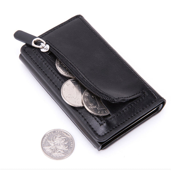 Cartera Inteligente Anti Robo con Bloqueo RFID y Estuche de Aluminio