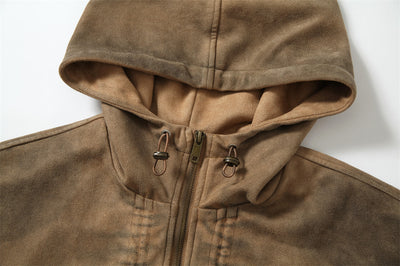 Chamarra con Capucha Estilo Punk Vintage Desgastado - Image 12