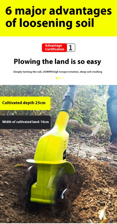 Motoazada Eléctrica Portátil de Litio - Cultivador de Suelo Profesional - Image 11
