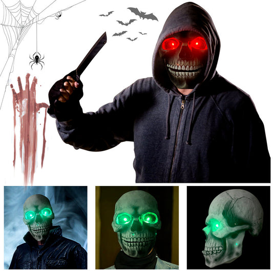 Máscara de Látex Calavera con Boca Móvil para Halloween - Disfraz de Asesino Aterrador