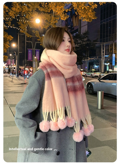 Bufanda Colgante con Rayas Arcoíris para Mujer - Image 13