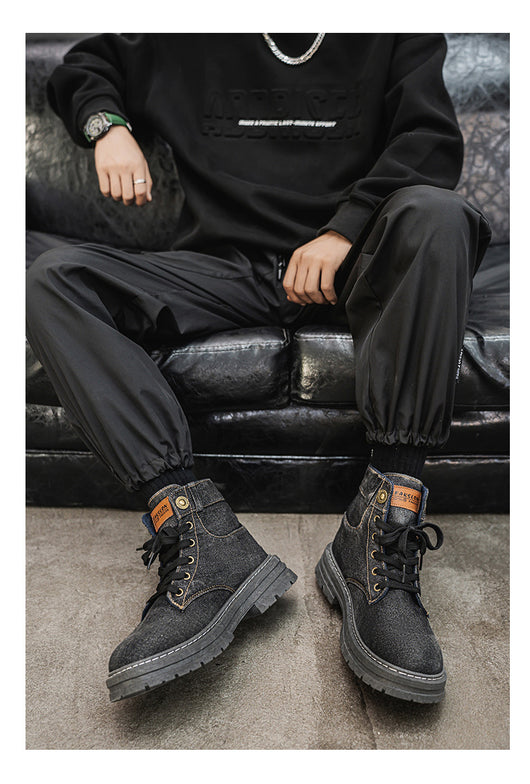 Botas Martin Denim Talla Grande para Hombre - Calzado de Trabajo Versátil - Image 20