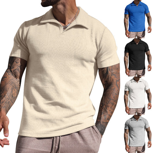 Polo Casual de Cuello V para Hombre - Colores Sólidos - Image 21