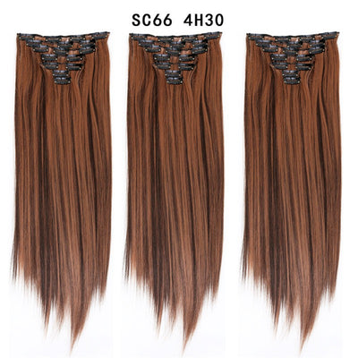 Set de Extensiones de Cabello con 16 Clips - Peluca de Fibra Sintética Premium - Image 51