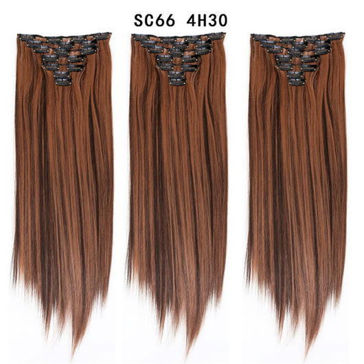 Set de Extensiones de Cabello con 16 Clips - Peluca de Fibra Sintética Premium - Image 51