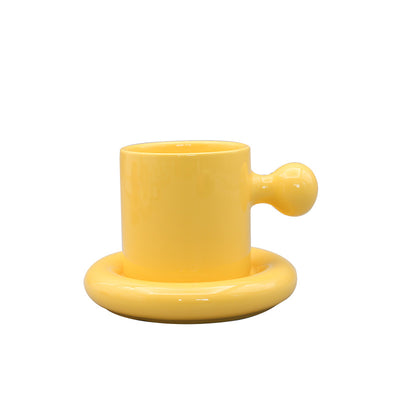 Set de Tazas para Pareja Cerámica Yema de Huevo con Tapa - Image 12
