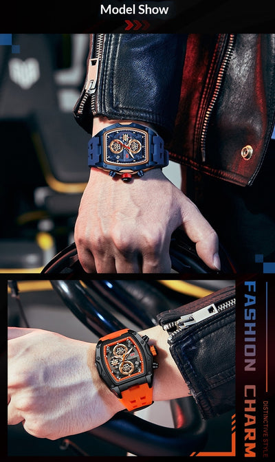 Reloj Cronógrafo Deportivo Estilo Pista para Hombre con Cristal Curvo y Diseño Esqueletizado - Image 10