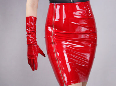 Guantes de Cuero PU Brillante Largos con Ajuste al Codo - Image 19