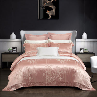 Juego de Cama Jacquard Seda Tencel de Cuatro Piezas - Image 4
