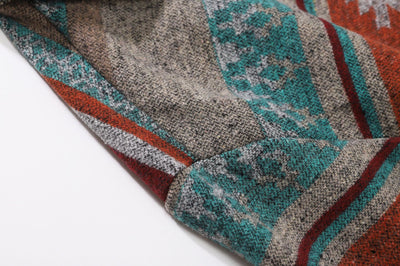Camisa Étnica Suelta de Lana con Contraste de Colores para Hombre - Image 9