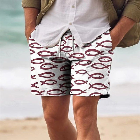 Shorts de Playa Hawaianos Transpirables con Estampado 3D para Hombre - Image 10