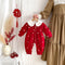 Pijama Enterizo Térmico para Bebé con Forro Polar Lunares Rojo