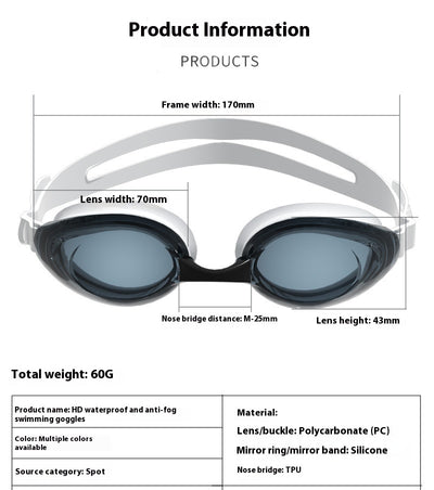 Gafas de Natación HD Anti-Empaño con Gorro - Marco Grande Impermeable - Image 18
