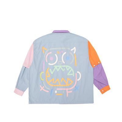 Camisa Suelta con Costuras de Contraste y Mangas Desmontables - Image 3