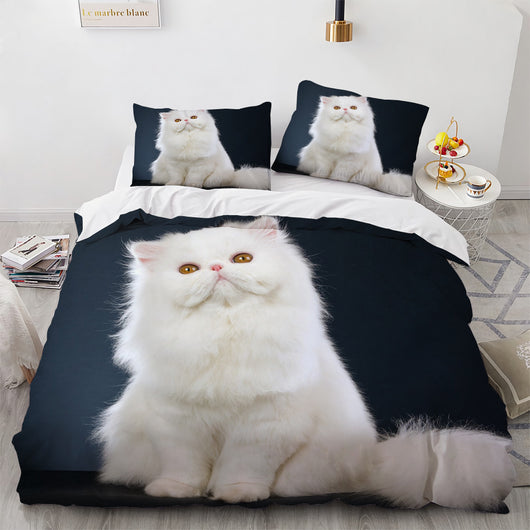 Juego de Cama Gato Blanco Adorable para Niñas y Mujeres - Image 20