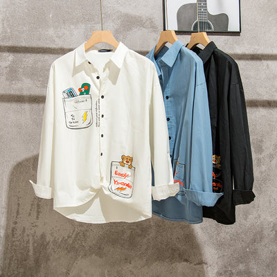 Camisa Holgada de Manga Larga con Estampado Anime Japonés - Image 10