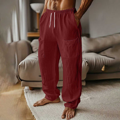 Pantalones Casuales de Algodón y Lino con Cintura Elástica y Bolsillos Múltiples - Image 15