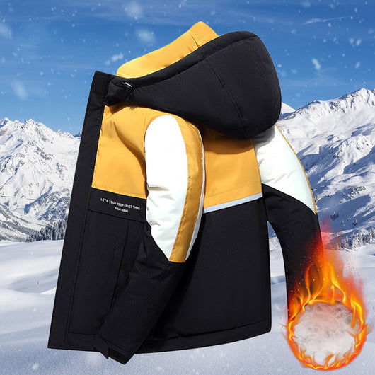 Chaqueta de Plumón Blanco con Capucha para Trabajo - Resistente y Cálida