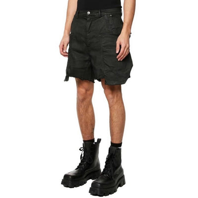 Pantalones Cortos Denim con Recubrimiento de Cera y Textura Burr - Azul Oscuro - Image 3