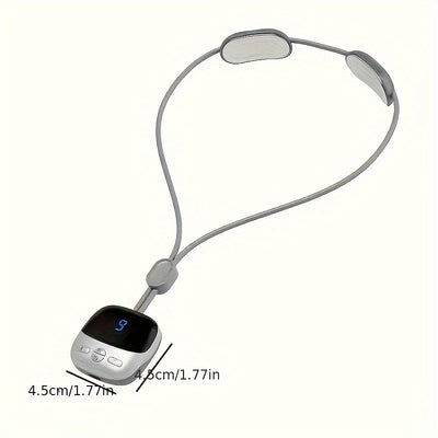 Red mini portable cervical massager with a pendant design, featuring an LCD screen and control buttons. - Image 5