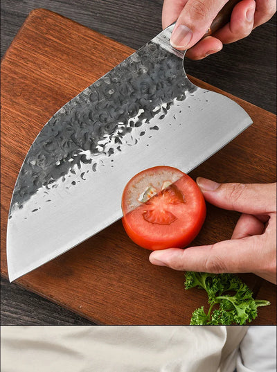 Cuchillo de Chef Forjado a Mano con Hoja Martillada de Acero - Image 20