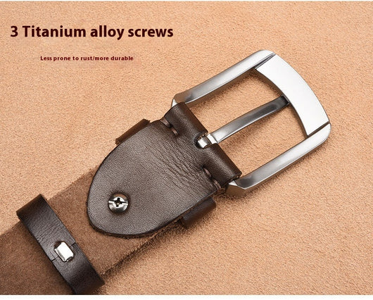 Cinturón de Cuero para Hombre con Hebilla de Pasador - Image 18