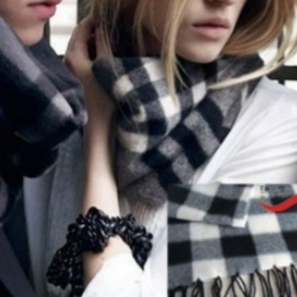Bufanda Reversible de Terciopelo a Cuadros para Hombre y Mujer