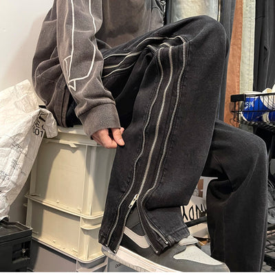 Pantalones Vaqueros Rectos con Cierre Americano para Hombre - Image 7