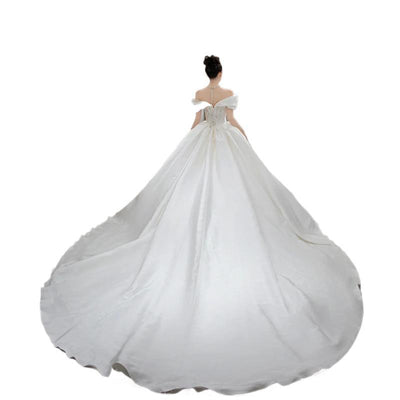 Vestido de Maternidad Satinado con Hombros Descubiertos - Image 6