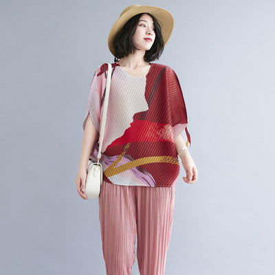 Blusa Corta de Gasa Plisada Irregular para Mujer - Image 15