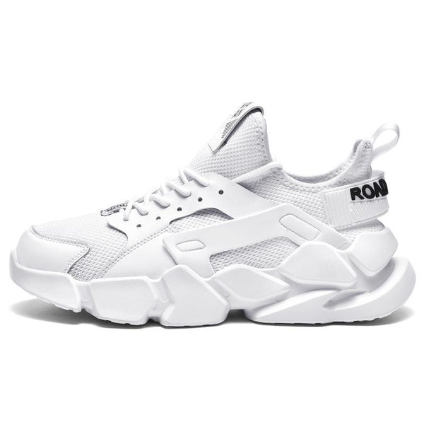 Zapatillas Deportivas Blancas Transpirables con Malla Tejida y Suela Reforzada