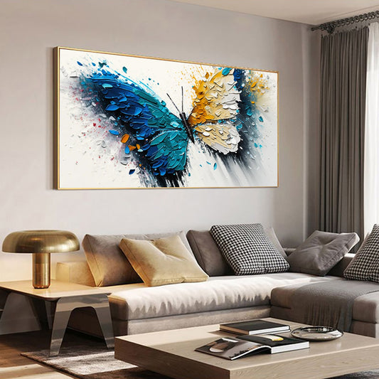 Cuadro Abstracto Mariposa Pintura Acrílica Óleo Hecho a Mano Arte Moderno Decoración Pared Sala de Estar - Image 2