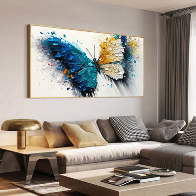 Cuadro Abstracto Mariposa Pintura Acrílica Óleo Hecho a Mano Arte Moderno Decoración Pared Sala de Estar - Image 2