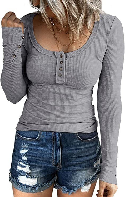 Chaleco de Botones Mujer con Cuello V y Manga Larga - Image 20