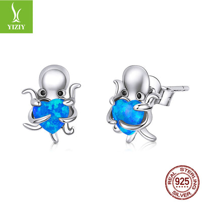 Aretes de Pulpo Plateados - Diseño Adorable para Mujer - Image 7