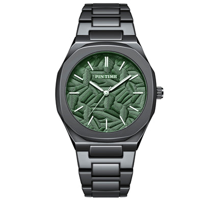 Reloj Impermeable para Hombre con Esfera Grabada en Relieve de Hoja de Palma - Image 33