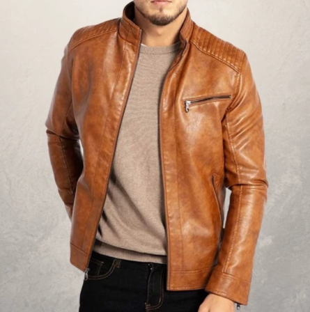 Chaqueta de Motociclista Punk con Cuello Alto para Hombre - Image 9