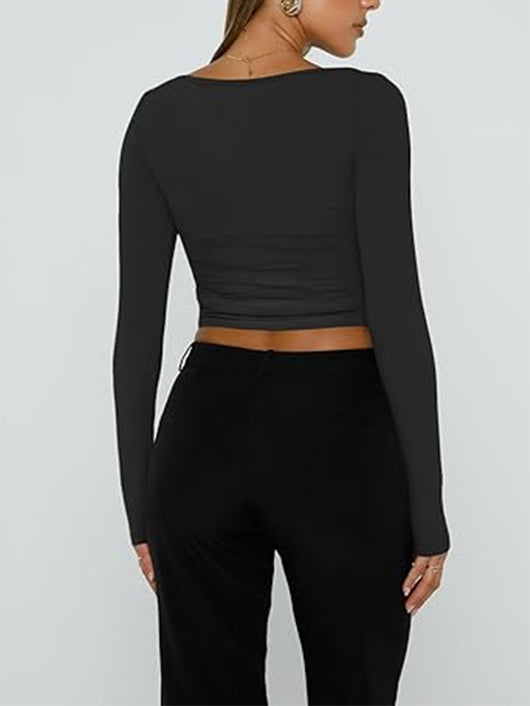 Blusa Manga Larga Entallada para Mujer - Diseño Minimalista - Image 15