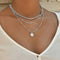 Women's Multilayer Necklace Ins Fashion Disc Pendant Clavicle Necklace Chains Personality Jewelry Plateado 1PCS
